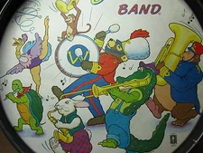 WALLY BEAR's BAND kids side drum Noble & Cooley marching bass 1960s ostrich