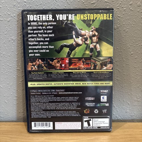 WWE SmackDown vs. Raw 2009 Feat. ECW (Sony PlayStation 2, 2008) FREE SHIPPING - Afbeelding 2 van 5