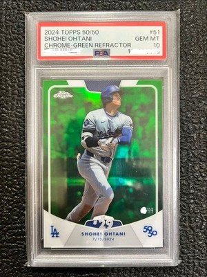 99 Series Shohei Ohtani Topps 50/50 Chrome Green PSA10