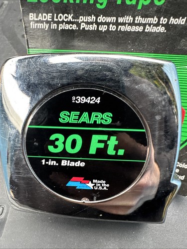 Sears 30ft Locking Tape Measure Nos USA 39424 Rare Not Craftsman - Picture 2 of 12