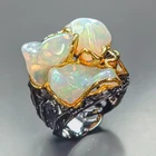 Jewellery 8 ct+ Natural Opal Ring 925 Sterling Silver Size 7 /R480741