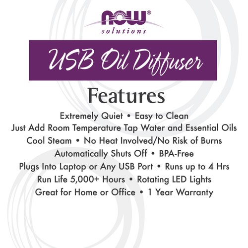 NOW FOODS Ultrasonic USB Essential Oil Diffuser - Picture 2 of 3