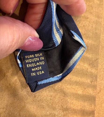 Brooks Brothers stain resistant Necktie silk USA necktie Tie Blue Classic Stripe - Picture 10 of 10