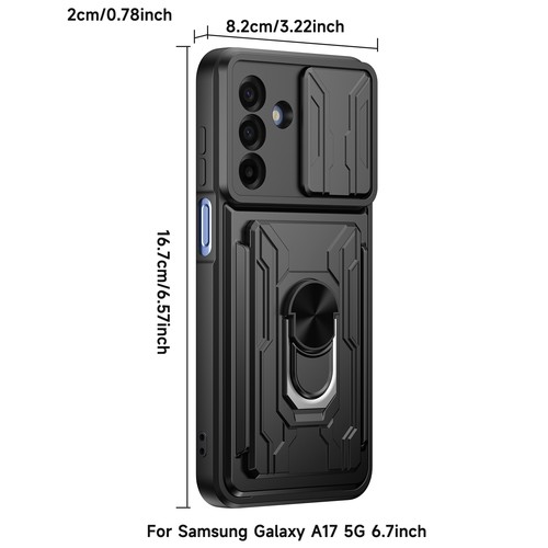 Funda con soporte de anillo para teléfono Samsung Galaxy A17 5G ranura para tarjeta billetera cubierta antideslizante - Imagen 11 de 69