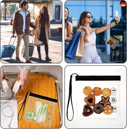 2 Stück 1L Liter Flugzeug Handgepäck, 20 x 20 cm Kulturbeutel Transparent Z - Bild 7 von 7