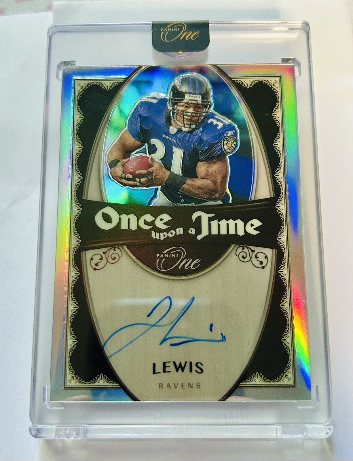 2024 PANINI ONE JAMAL LEWIS AUTO PRIZM ONCE UPON A TIME SP /75 RAVENS RARE 🔥