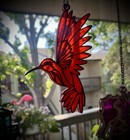 STAINED GLASS HUMMINGBIRD SUNCATCHER SUN CATCHER. **Fast Ship**