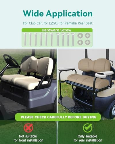 Universal Rear Replacement Cushions for Golf Cart Rear Seat, Golf Cart Rear - Picture 8 of 8