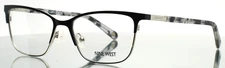 NINE WEST NW1089 001 Silver Black Womens Semi Cat Eye Eyeglasses 52-16-135 B:35