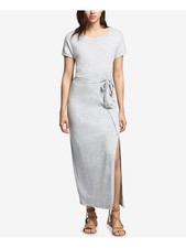 SANCTUARY Womens Gray Short Sleeve Jewel Neck Maxi Dress S