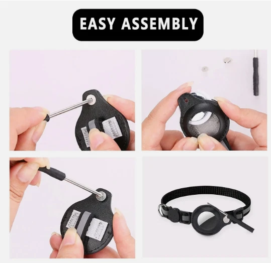 AirTag 猫项圈反光空气标签狗宠物项圈带铃铛安全 — 第 3/4 张图片