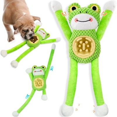 Hanshengday Squeaky Dog Toys - Interactive Frog Plush Toy with Slow... 