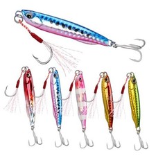  Micro Shore Jigging Lure Saltwater Fishing Spoon Lures with 5PCS-30g/1.06oz