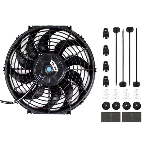 12 Inch Electric Radiator Fan Slim Fan Pull Cooling Fans 12V Mount Kit - Foto 1 di 8