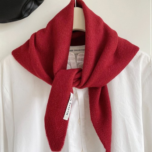 Winter Wool Knitted Triangular Scarf Warm Shawl New Triangle Knit Scarves - Picture 23 of 26