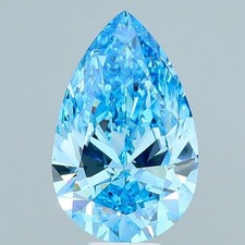 Pear 10.10 Ct Fancy Vivid Blue VVS2 Clarity IGI Certified Lab Grown CVD Diamond