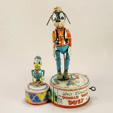 1930s Marx Walt Disney Donald Duck Duet Tin Vintage Wind-Up Toy – Works