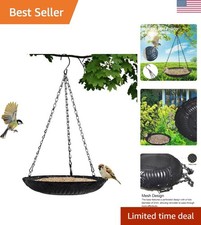 Stylish 11-Inch Metal Hanging Bird Feeder with Easy Setup and Floral Elegance