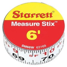 Starrett Sm66w Measuring Stick, 3/4" X 6 Ft