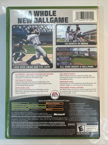 MVP 06 NCAA Baseball (Microsoft Xbox, 2006) COMPLETE CIB - Tested - Bild 2 von 3