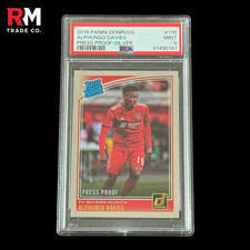 Alphonso Davies Press Proof Silver Rated Rookie (RC) 2018 Panini #176 PSA 9