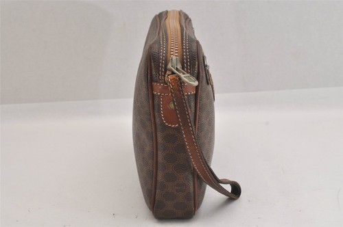 Authentic CELINE Macadam Blason Clutch Hand Bag Purse PVC Leather Brown 8840M - Picture 5 of 10