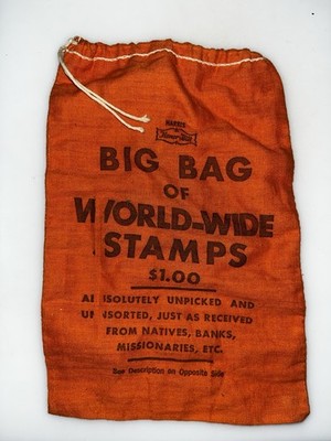 Empty Harris Big Bag of World-Wide Stamps Vintage Unpicked Mixture Sack
