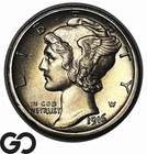 1916-S Mercury Dime, Choice BU, Strong Bands