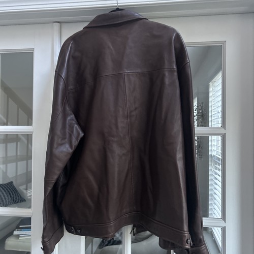 Vintage Polo Ralph Lauren Jacke Harrington Herren XL braun weiches Leder 90er Mantel - Bild 5 von 11