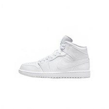  554724-136 Men's Nike Air Jordan 1 Mid 'Triple White'