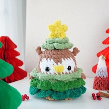 Owl Xmas Tree Crochet, Handmade Crochet Amigurumi Gift, Amigurumi Crochet