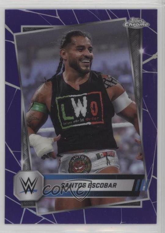 2025 Topps Chrome WWE Purple Refractor Santos Escobar #60