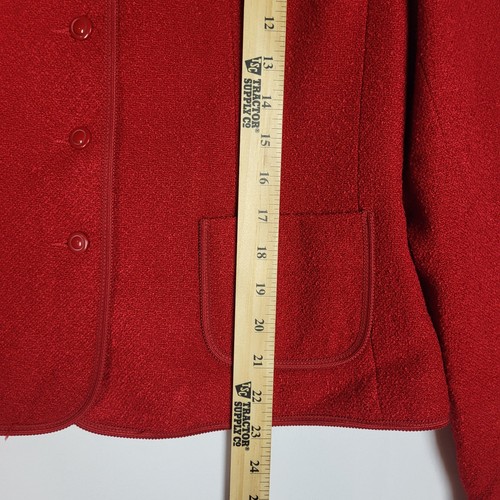 Talbots Boucle Jacket Women's 10 Red Wool Blend Classic Office Career - Picture 6 of 12