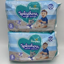 Pampers Splashers Disposable Swim Pants Small 13-24 lb Lot Of 2 24 In All NEW