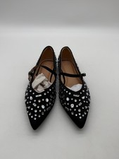 A New Day Gabriella Black Rhinestone Crystal Mary Jane Flats Women Size 11