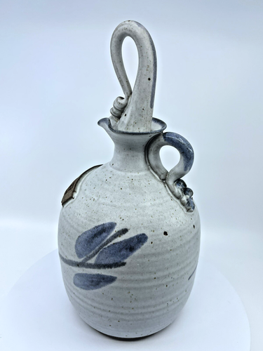 Vintage Wein Port Keramik Krug Dekanter verziert Krug weiß und blau - Bild 13 von 24