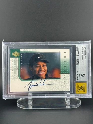 Tiger Woods 2001 Upper Deck Player's Ink Rookie Autograph BGS 9