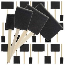 U.S. Art Supply Variety Pack Foam Sponge Wood Handle Paint Brush Set