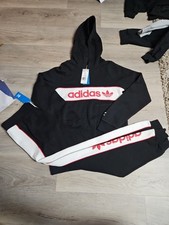 Adidas Boys Logo Pullover Hoodie And Pant Sets Size L