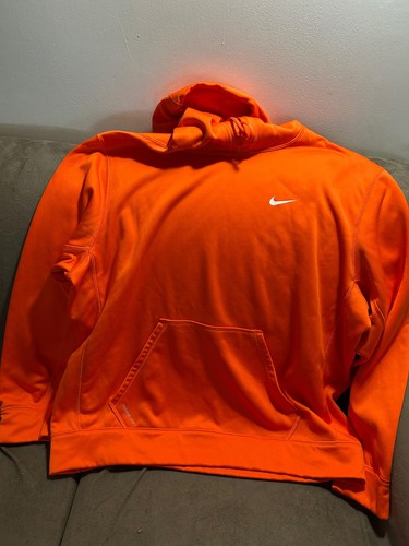Nike Therma-Fit Sideline Orange White Pullover Hoodie Jacket Men's XXL