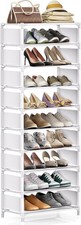 10 Tier Shoe Rack Tall Slim Sturdy Stackable Holds 20-25 Pairs