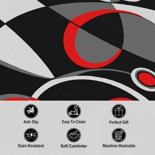Orange Black White Area Rug 5x7 for Girls Boys Kids Geometric Decorative Carp... - 第 5/7 張圖片