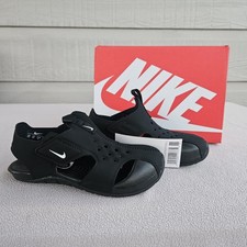 Nike Sunray Protect 2 TD Toddler Sandal SZ 10 Black White Water 943827-001