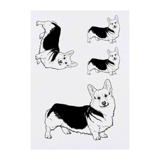 4 x 'Welsh Pembroke Corgi' Temporary Tattoos / Transfers TO00041949