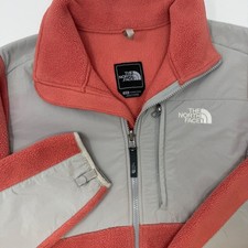 The North Face Denali Women's Fleece Jacket Coral Gray Full Zip Pockets Medium