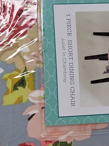 Waverly Juliet Short Dining Chair Slipcover Juliet In Chambray Armless 42" Tall - Picture 3 of 6