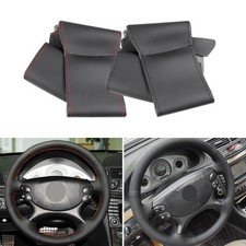 Handnähte Lenkradbezug Lenkrad Leder Trim für Mercedes E CLK SL Klasse W211 W463