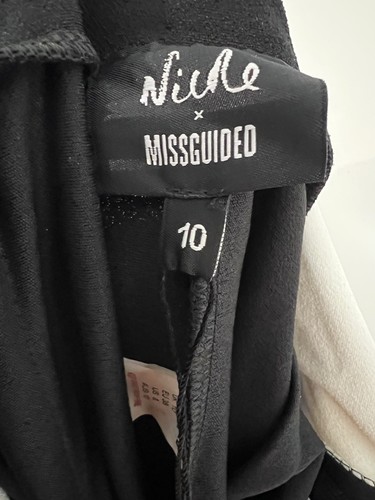 Missguided Halter Neck Black And White Jumpsuit Size 10 - Picture 5 of 5