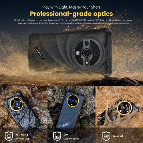 Armor X31 Pro 5G Smartphone robusto (2025), SD 16 GB + 256 GB/2 TB, MTK dimensione 6... - Foto 7 di 9