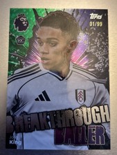 Topps 2026 Josh King Fulham Breakthrough Baller Rookie Green Mini Diamond  01/99